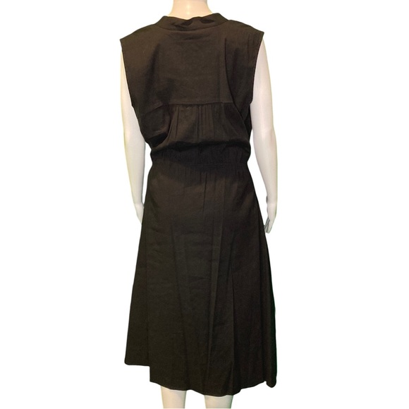 NWT Vince Black Sleeveless Shirred Band Collar Dress - Sz XS and Sz M - Picture 4 of 9